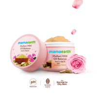 Mama Earth Multani Mitti Oil Balance Face Pack with Multani Mitti & Bulgarian Rose for Normal to Oily Skin - 100 g