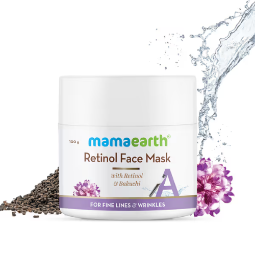 Mama Earth Retinol Face Mask with Retinol & Bakuchi for Fine Lines & Wrinkles – 100g