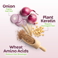 Mama Earth Onion Shampoo with Onion & Plant Keratin for Hair Fall Control & Hair Growth – 180ml