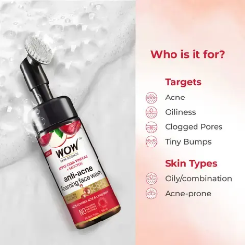 WOW Apple Cider Vinegar Foaming Face Wash | 150 ml