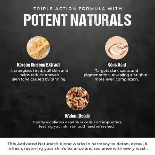 WOW Men Korean Ginseng + Kojic Acid De-Tan Face Wash Gel