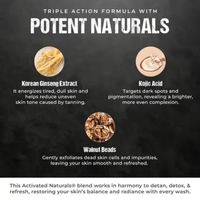 WOW Men Korean Ginseng + Kojic Acid De-Tan Face Wash Gel