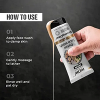 WOW Men Korean Ginseng + Kojic Acid De-Tan Face Wash Gel