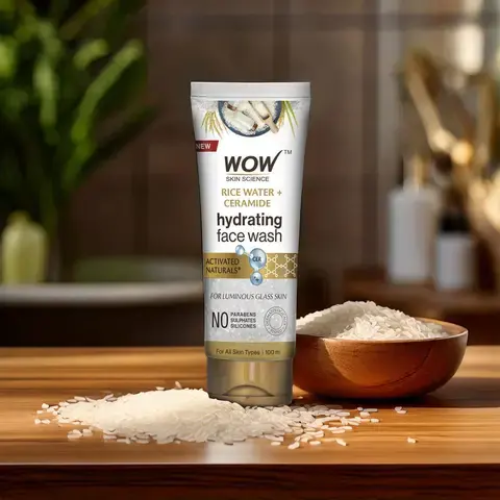 WOW Rice Water & Ceramide Face Wash For Glass Skin | 100 ml