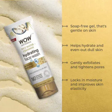 WOW Rice Water & Ceramide Face Wash For Glass Skin | 100 ml
