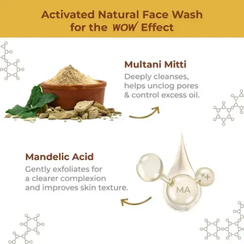 WOW Purifying Multani Mitti Face Wash | Oil-Control & Brightening Gel