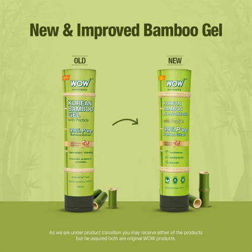 WOW Korean Bamboo Gel with Peptide | 99% Pure Bamboo Extract | 200 ml