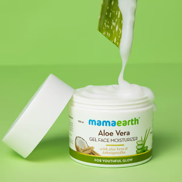 Mama Earth Aloe Vera Gel Moisturizer with Aloe Vera & Ashwagandha for a Youthful Glow - 100 g
