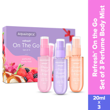Aqualogica Refresh+ On The Go - Set of 3 Perfume Body Mist