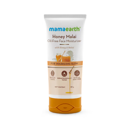 Mama Earth Honey Malai Oil-Free Face Moisturizer with Honey & Malai For Nourishing Glow - 80 g