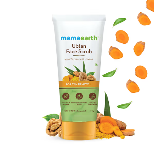 Mama Earth Ubtan Face Scrub with Turmeric and Walnut for Tan Removal - 100g