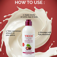 Vicco Aloe Vera & Kokam Butter Multipurpose Lotion | Deep Moisturizing Face & Body Lotion