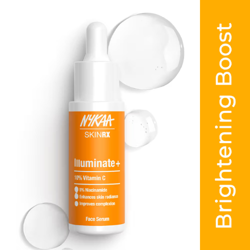 Nykaa SkinRX llluminate+ with 10% Vitamin C + 5% Niacinamide Serum for Bright, Radiant Skin Glow (30gm)