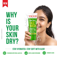 Vicco Aloe Vera Face Wash | Gentle Hydrating Cleanser for Soft & Refreshed Skin