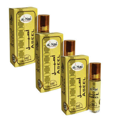 Al-Hiza Aseel Attar - 6ml Roll-On | Classic Oriental Perfume Oil (Pack 0f 3)