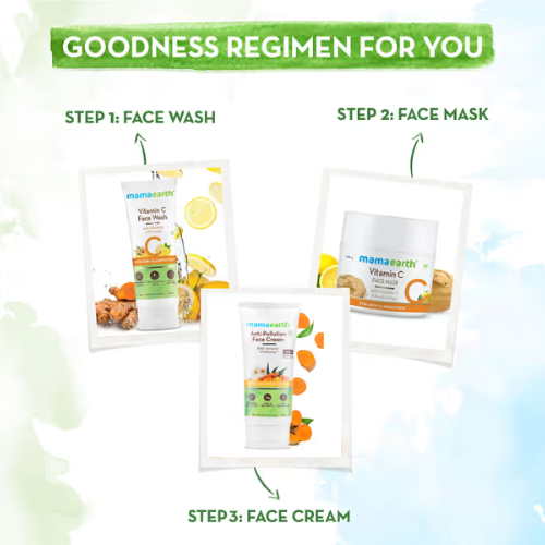 Mama Earth Anti-Pollution Daily Face Cream, for Dry and Oily Skin, with Turmeric and Pollustop For a Bright Glowing Skin - 80ml