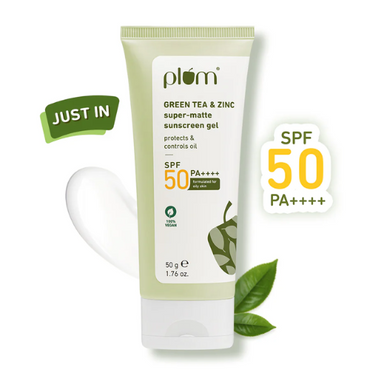 Plum Green Tea & Zinc Super-Matte SPF 50 Sunscreen Gel for Oily Skin
