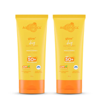 Aqualogica Glow+ Dewy Sunscreen Gel SPF 50+ PA++++ with Papaya & Vitamin C - 80g (Pack of 2)