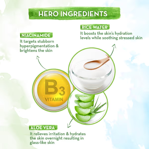 Mamaearth Rice Sleeping Mask 100ml | Glass Skin Glow