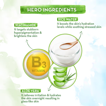 Mamaearth Rice Sleeping Mask 100ml | Glass Skin Glow