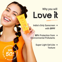 Aqualogica Glow+ Dewy Sunscreen Gel SPF 50+ PA++++ with Papaya & Vitamin C - 80g (Pack of 2)
