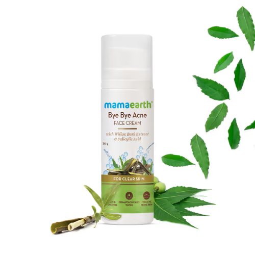 Mama Earth Bye Bye Acne Face Cream with Willow Bark Extract & Salicylic Acid – 30g