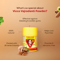 Vicco Vajradanti Powder | Ayurvedic Herbal Tooth Powder for Healthy Teeth & Strong Gums
