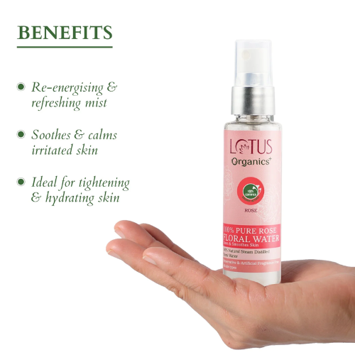 LOTUS Organics+ Pure Rose Floral Water | Organic Face Mist