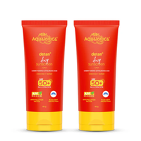 Aqualogica Detan+ Dewy Sunscreen SPF 50+ PA++++ with Cherry Tomato & HA - 80 g (Pack of 2)
