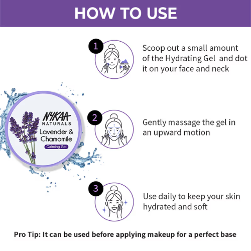 Nykaa Naturals Lavender & Chamomile Calming & Hydrating Gel - Heals Breakouts and Calms Skin (100gm)