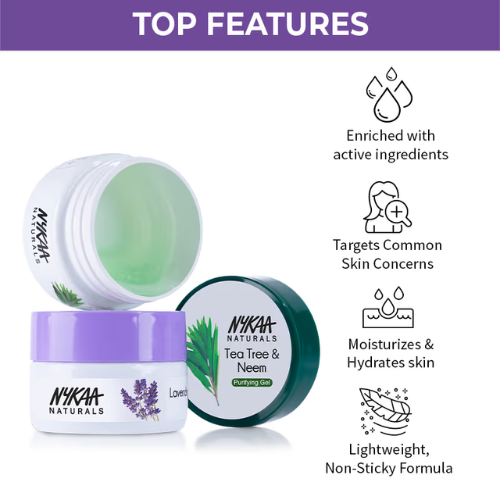 Nykaa Naturals Lavender & Chamomile Calming & Hydrating Gel - Heals Breakouts and Calms Skin (100gm)