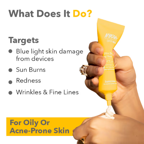 Nykaa SKINRX Ultra Defence Oil-Free Sunscreen for Lightweight, Non-Greasy, No White Cast (50gm)