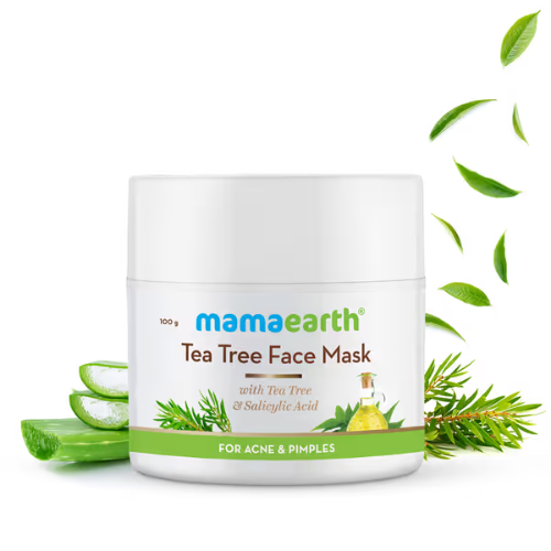 Mama Earth Tea Tree Face Mask with Salicylic Acid for Acne & Pimples – 100g