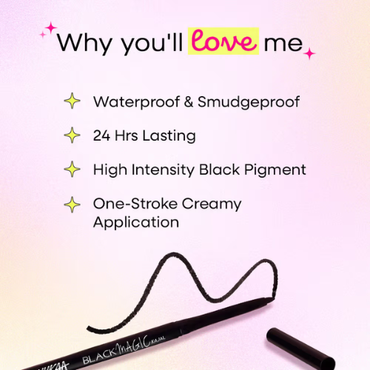 Nykaa Black Magic Smudgeproof Kajal Eyeliner Pencil Lasts Upto 24 Hours - Black