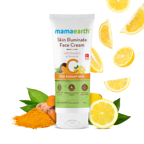 Mama Earth Skin Illuminate Face Cream with Vitamin C and Turmeric for Radiant Skin – 80 g