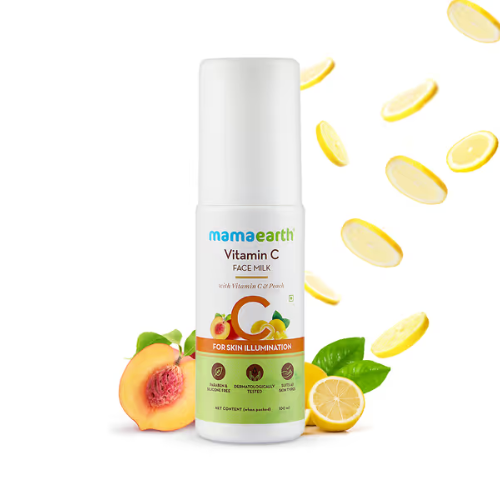 Mama Earth Vitamin C Face Milk with Vitamin C & Peach for Skin Illumination – 100ml