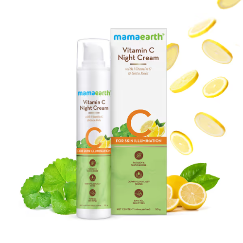 Mama Earth Vitamin C Night Cream with Vitamin C and Gotu Kola for Skin Illumination - 50g