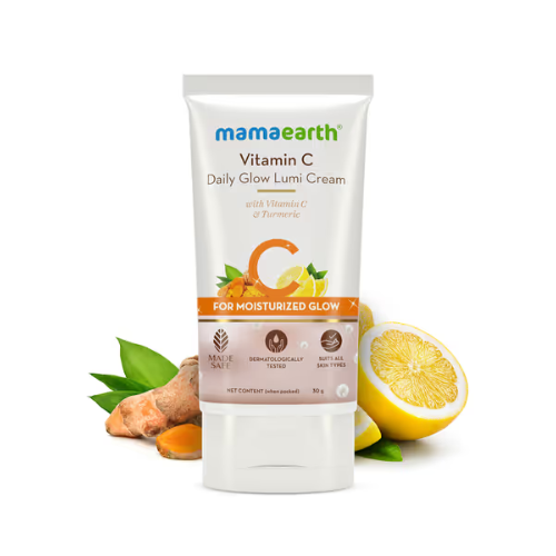 Mama Earth Vitamin C Daily Glow Lumi Cream with Vitamin C & Turmeric for Highlighter Like Glow - 30 g
