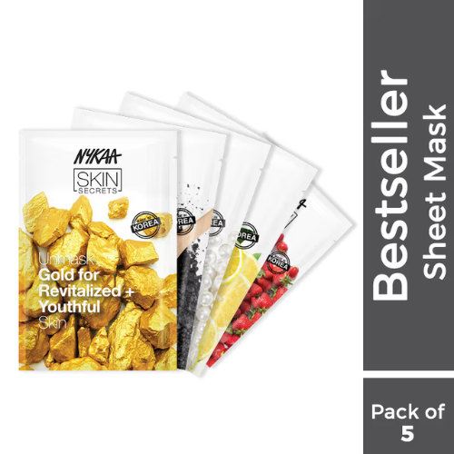 Nykaa Naturals Skin Secrets Bestseller Sheet Mask - Monthly Pack (5 pcs)