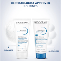 Bioderma Moisturizer & Cleanser Combo | Atoderm Crème Ultra 200 ml + Atoderm Intensive Gel Moussant 200 ml
