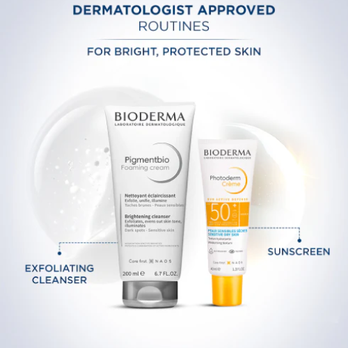 Bioderma Cleanser & Sunscreen Combo | Pigmentbio Foaming Cream 200 ml + Photoderm Crème SPF 50+ 40 ml
