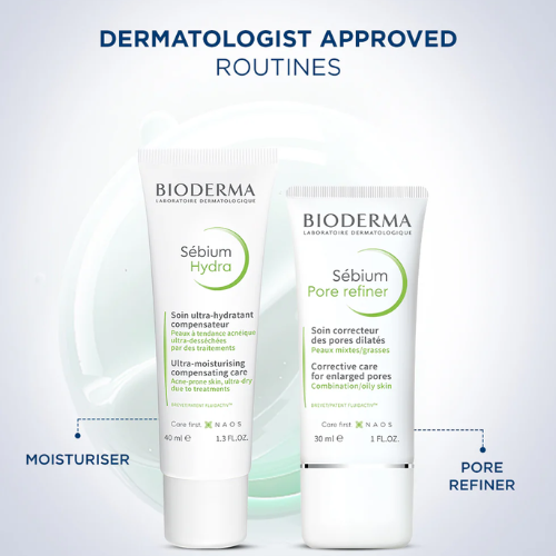 Bioderma Moisturizer & Pore Care Combo | Sébium Hydra 40 ml + Sébium Pore Refiner 30 ml