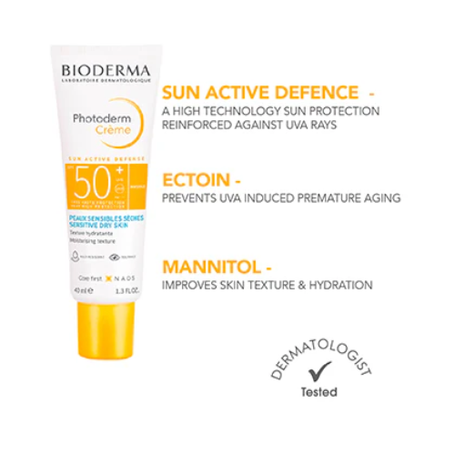 Bioderma Photoderm Crème SPF 50+ PA++++ | Hydrating Sunscreen for Normal to Dry Skin