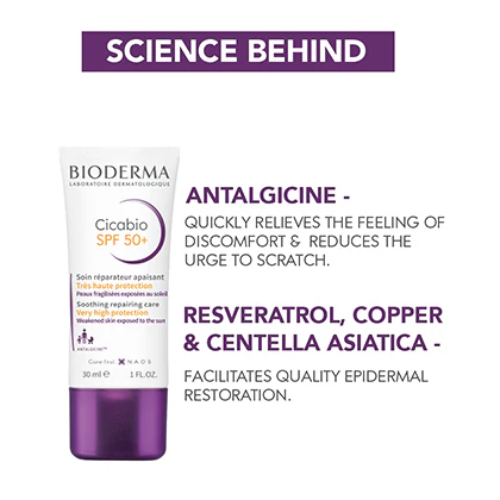 Bioderma Cicabio SPF 50+ | Repairing Cream for Damaged Skin