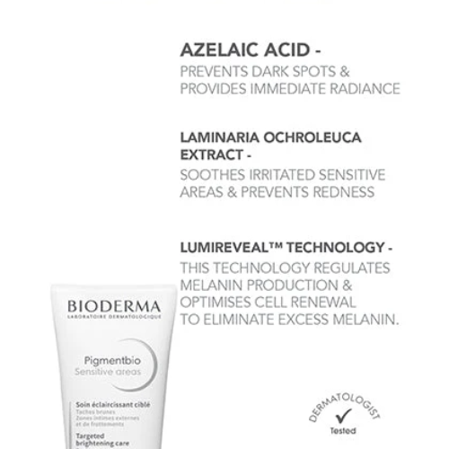 Bioderma Pigmentbio Sensitive Areas | Brightening Cream for Intimate & Friction Zones