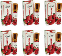 Al-Hiza Strawberry Original Attar - 6ml Roll-On | Sweet & Fruity Perfume Oil (Pack of 6)