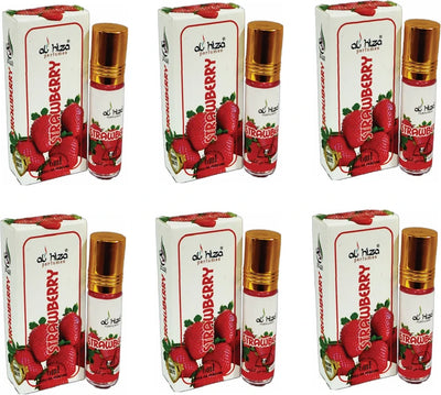 Al-Hiza Strawberry Original Attar - 6ml Roll-On | Sweet & Fruity Perfume Oil (Pack of 6)